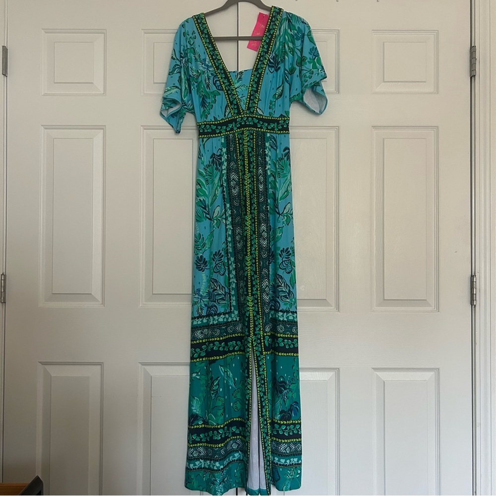 Nwt Lilly Pulitzer‎ Ilia Elbow Sleeve Maxi Dress - Picture 2 of 4